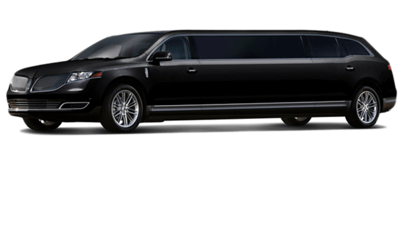 Luxury 10 passenger stretch limousine in New York City for hire.